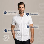 Chemise Ajustée à Manches Courtes